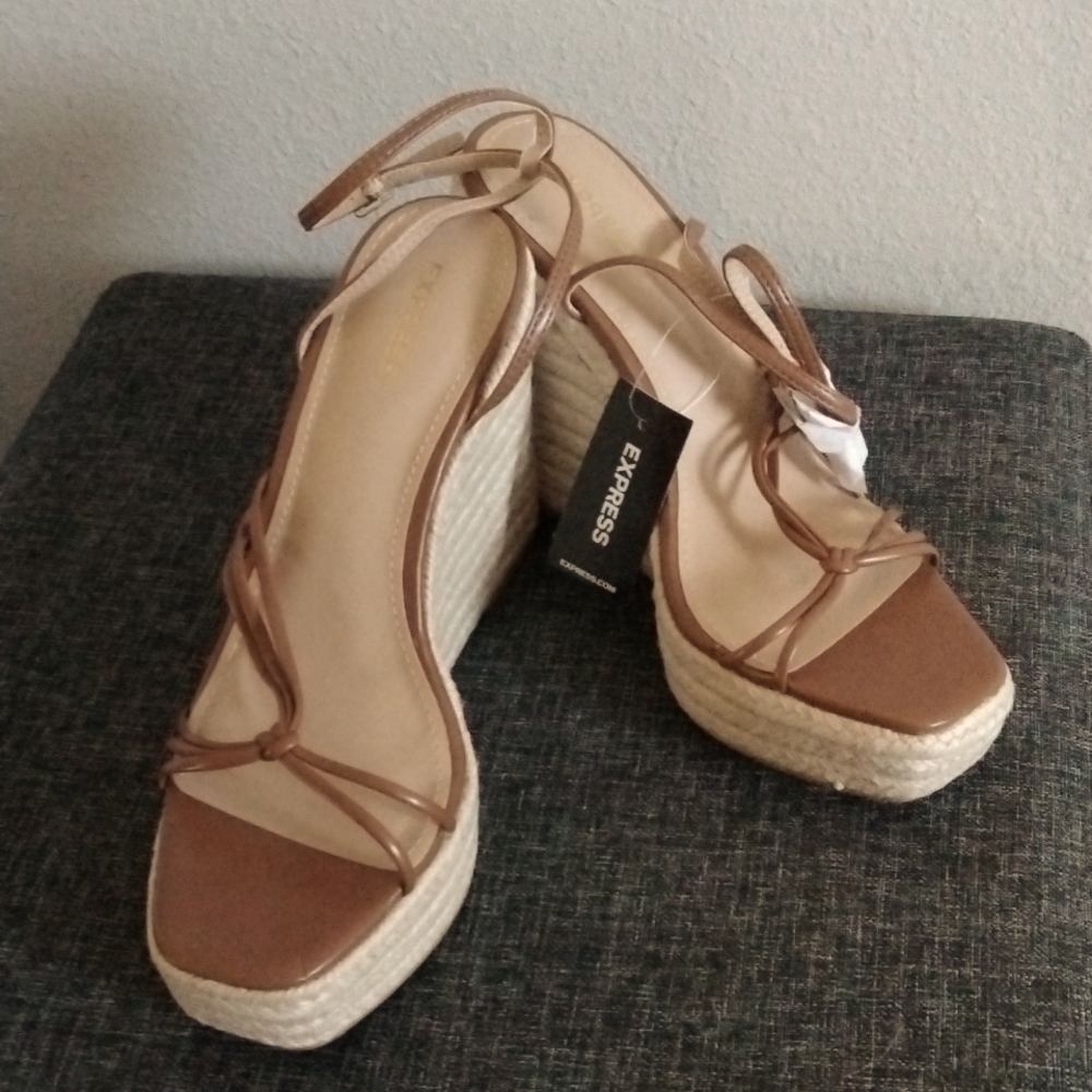 NWT Express Strappy Wedges